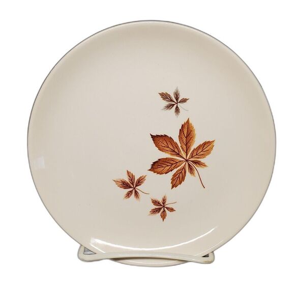 Vintage Taylor Smith & Taylor Ever Yours Random Leaves Dessert Plate 6.5" - Picture 1 of 5